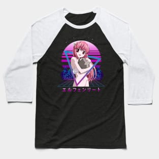 Visions Of Nyu Evolving Characters In Elfen Lied Manga Baseball T-Shirt